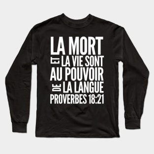 Proverbs 18-21 Power of The Tongue - French Long Sleeve T-Shirt